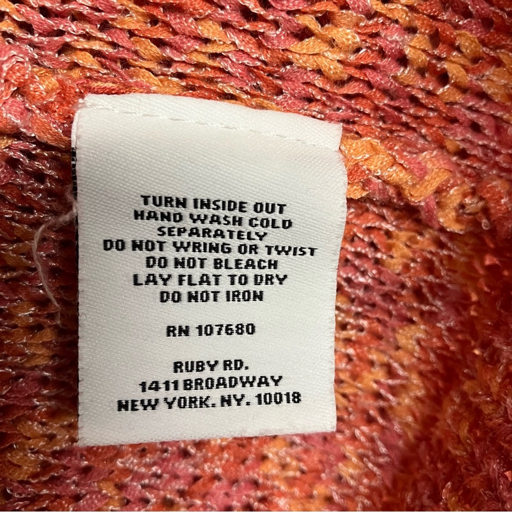 Ruby Rd. Rust Fringe Open Front Boho Cardigan Swe… - image 4